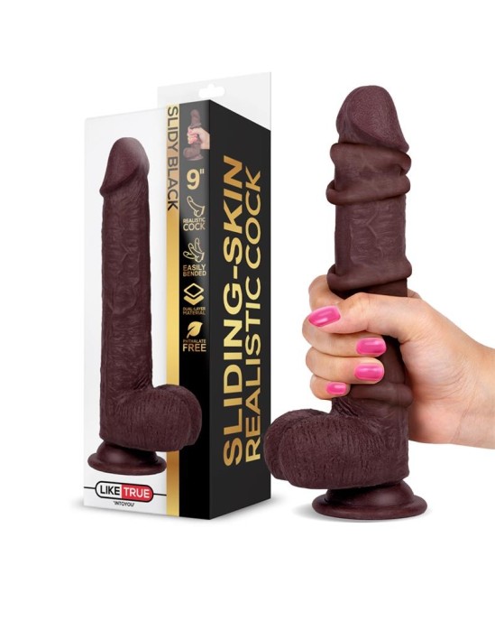 Liketrue Slidy Realistic Dildo Dual Layer Retractable and Adjustable 9