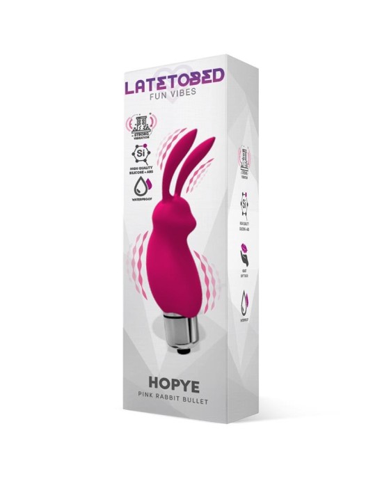 Latetobed Hopye Rabbit Vibrating Bullet Silikona Rozā