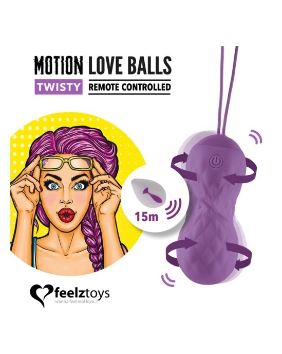 Feelztoys Ar tālvadību vadāmas kustības mīlestības bumbiņas Twisty