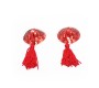 Latetobed Bdsm Line Heart Sequin Nipple Cover with Tassel Red