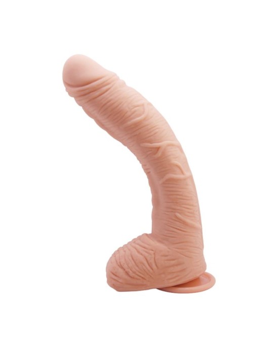 Baile Alex Curved Dildo with Testicles G-Spot Suction Cup Flesh