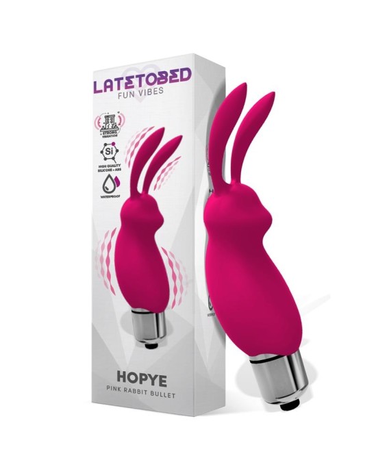 Latetobed Hopye Rabbit Vibrating Bullet Silikona Rozā