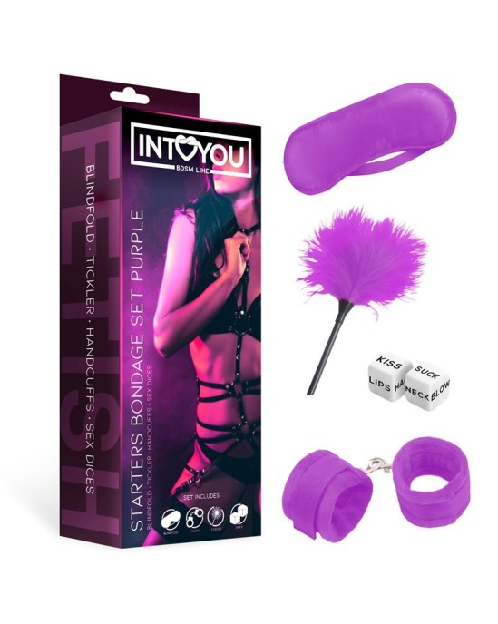 Intoyou Bdsm Line Набор для бондажа для начинающих, 4 предмета, фиолетовый