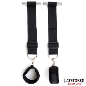 Latetobed Bdsm Line Door Swing Nylon Bind Neoprene Wrist Cuffs