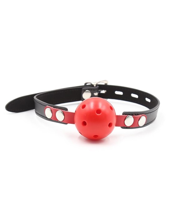 Latetobed Bdsm Line Ball Gag Breathable Black/Red