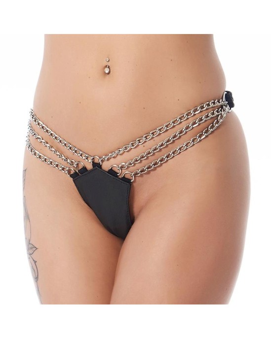 Bondage Play Rimba Briefs with Chains Black