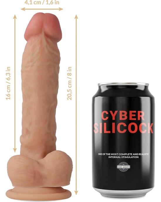 Cyber Silicock CYBERSILICOCK ĪPAŠI REĀLISTS MĪKSTS ŠĶIDRĀ SILIKONA DONGS 20,5 cm