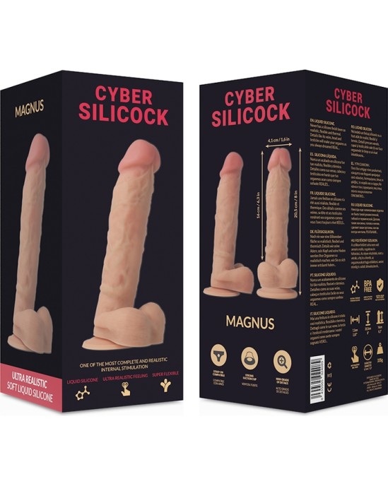 Cyber Silicock CYBERSILICOCK ĪPAŠI REĀLISTS MĪKSTS ŠĶIDRĀ SILIKONA DONGS 20,5 cm