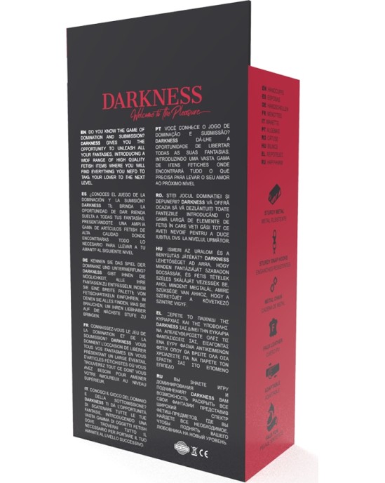 Darkness Bondage TUMŠUMS - MELNI REGULĒJAMI ĀDAS ROKU DZELŽI AR ODERI