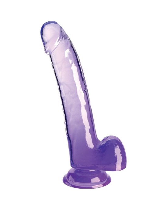 King Cock CLEAR - DILDO WITH TESTICLES 20.3 CM PURPLE