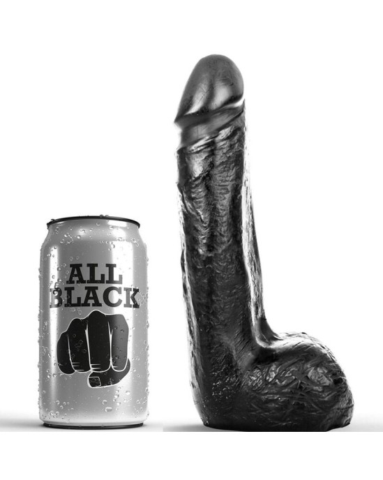 All Black MĪKSTS MELNS REĀLISTS DILDO 20 CM