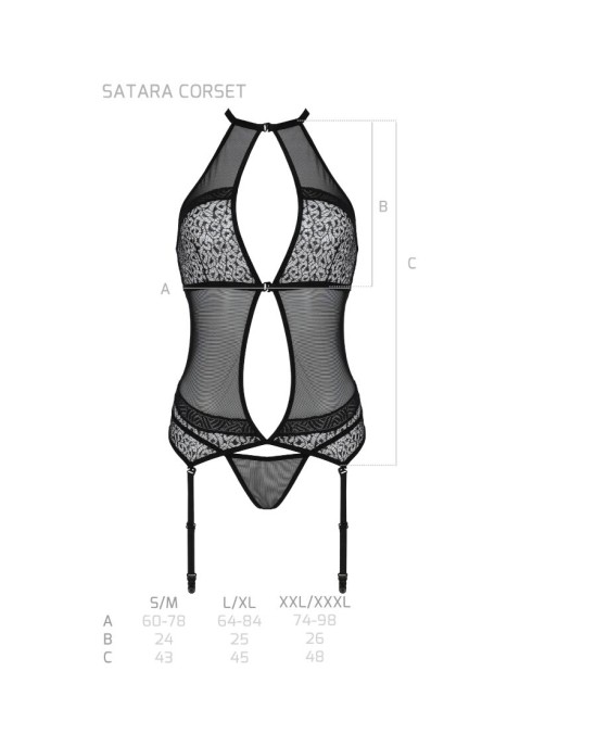 Passion Woman Corsets PASSION - SATARA Korsete EROTIC LINE Melna S/M