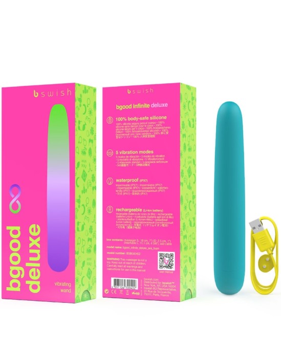 B Swish BGOOD INFINITE DELUXE SILICONE RECHARGEABLE VIBRATOR SEA FOAM