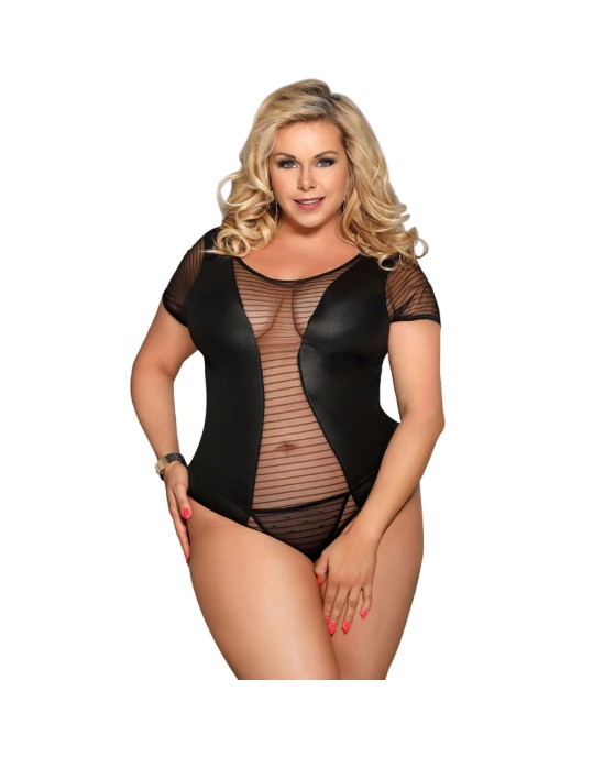 Subblime Queen Plus Size SUBBLIME QUEEN PLUS FETISH SHORT SLEEVE TEDDY