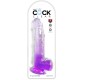 King Cock DZIDRS - DILDO AR sēkliniekiem 20,3 CM PURPURA