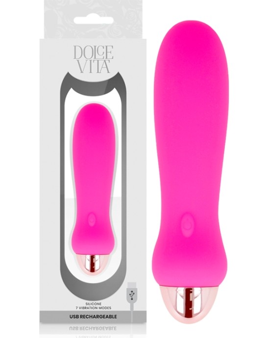 Dolce Vita UZLĀDĒJAMS VIBRATORS FIVE PINK 7 Ātrumi