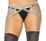 Leg Avenue Accessories LEG AVENUE SILVER LUREX ELASTIC GARTER BELT ONE SIZE