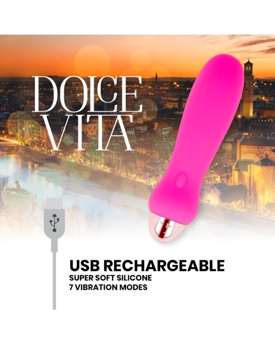 Dolce Vita UZLĀDĒJAMS VIBRATORS FIVE PINK 7 Ātrumi