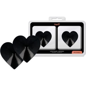 Coquette Accessories COQUETTE CHIC DESIRE - BLACK HEARTS NIPPLE VĀCIJAS