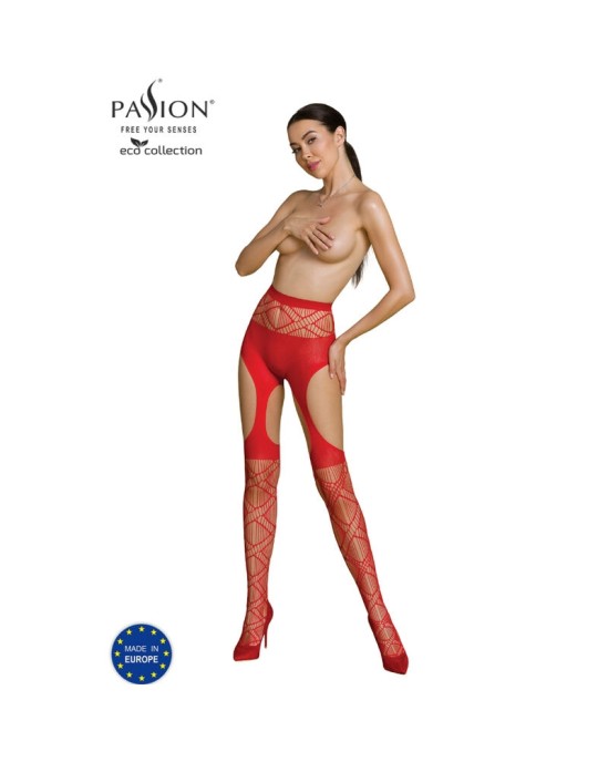 Passion Woman Garter & Stock PASSION - EKO KOLEKCIJA BODYSTOCKING ECO S005 RED