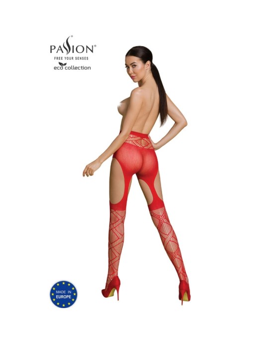 Passion Woman Garter & Stock СТРАСТЬ - ECO COLLECTION ТЕЛЕНЬ-ЧУЛКИ ECO S005 RED