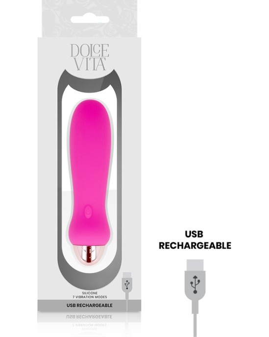 Dolce Vita RECHARGEABLE VIBRATOR FIVE PINK 7 SPEEDS