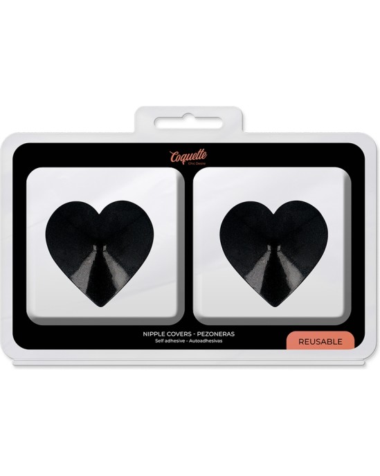 Coquette Accessories COQUETTE CHIC DESIRE - BLACK HEARTS NIPPLE VĀCIJAS