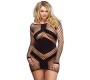 Leg Avenue Dresses МИНИ-ПЛАТЬЕ LEG AVENUE С ДЛИННЫМИ СЕЯТАМИ, ЧЕРНОЕ, РАЗМЕР ПЛЮС 1X/2X