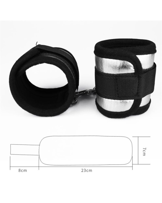 Lovetoy Наручники на липучке черные и серебристые