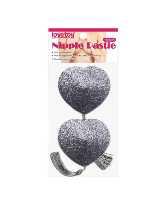 Lovetoy Nipple Covers Reusable Silver Glitter