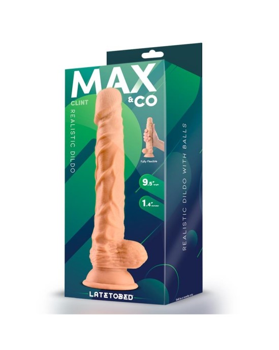 Max & Co Clint Realistic Dildo with Testicles Flesh 9.5