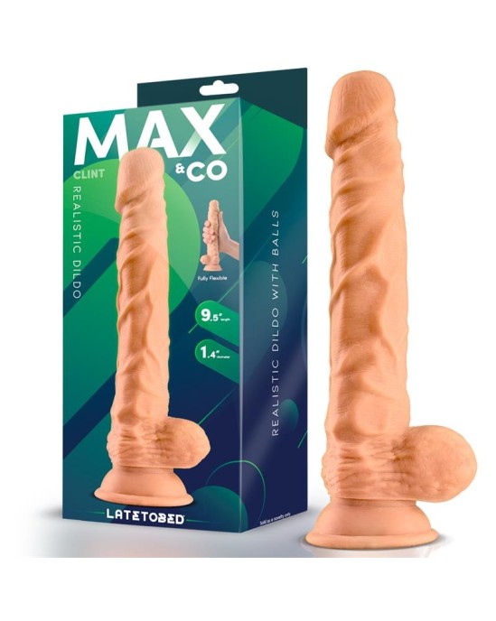 Max & Co Clint Realistic Dildo with Testicles Flesh 9.5