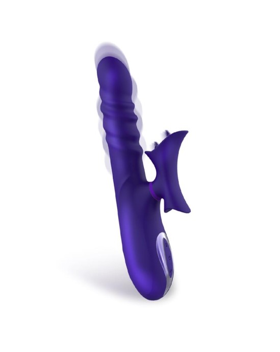 Action No. Fourteen Telescopic Undulating Vibe with High Frequency Tongue Liquid Silicone USB