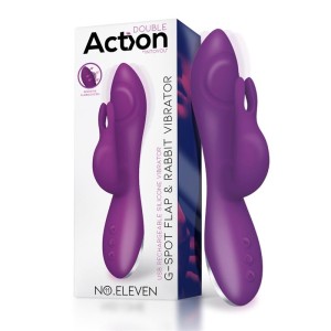 Action No. Eleven Vibrator with Bunny, G-Spot and Pulse Function Magnetic USB Silicone