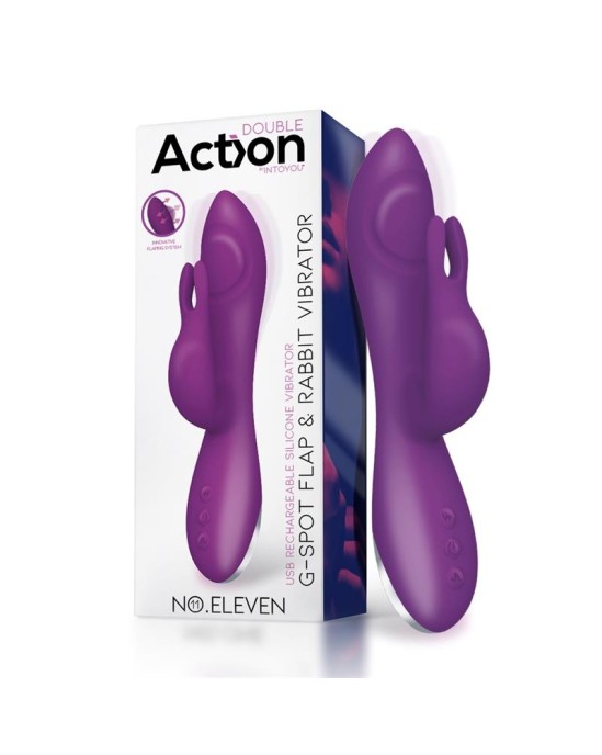 Action No. Eleven Vibrator with Bunny, G-Spot and Pulse Function Magnetic USB Silicone