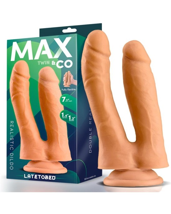 Max & Co Twin Double Realistic Dildo 7.1 Flesh