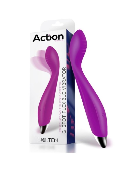 Action Nr. Desmit G-Spot Hyper-Flexible Vibe Magnetic USB silikona