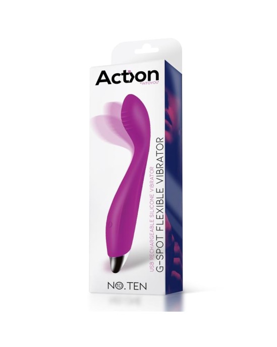 Action Nr. Desmit G-Spot Hyper-Flexible Vibe Magnetic USB silikona