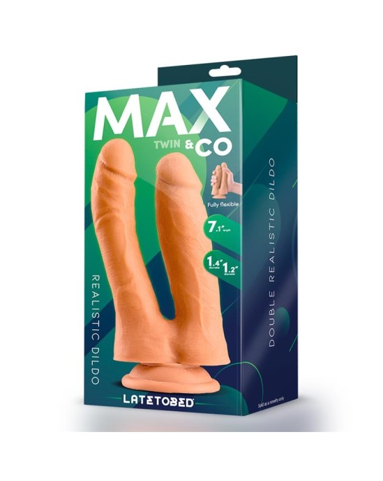 Max & Co Twin Double Realistic Dildo 7.1 Flesh