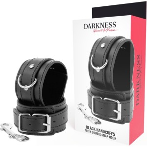 Darkness Bondage ТЕМНОТА - ЧЕРНЫЕ РЕГУЛИРУЕМЫЕ НАРУЧНИКИ С ДВОЙНОЙ АРМИРУЮЩЕЙ ЛЕНТОЙ