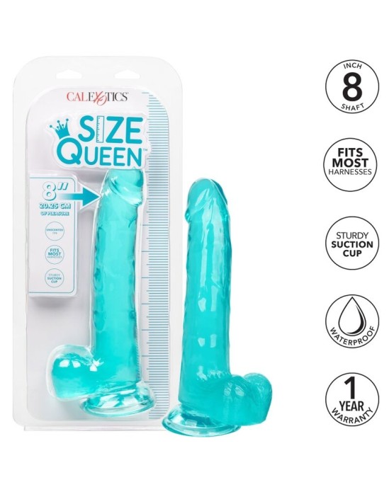 California Exotics CALEX IZMĒRS QUEEN DILDO - ZILS 20,3 CM