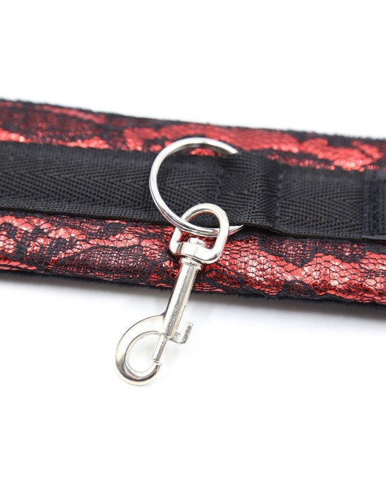 Ohmama Fetish VELVET HANDCUFFS WITH NYLON TAPE