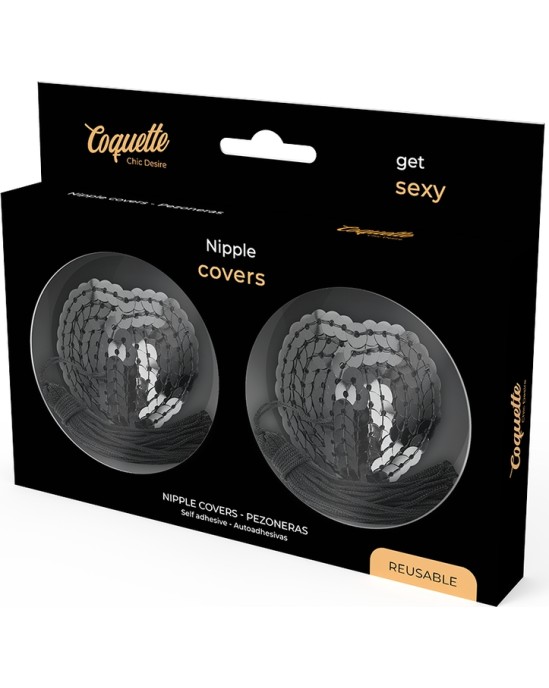 Coquette Accessories COQUETTE CHIC DESIRE - BLACK SequiN NIPPLE VĀCIJAS