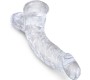 King Cock CLEAR - REALISTIC CURVED PENIS WITH BALLS 16.5 CM TRANSPARENT