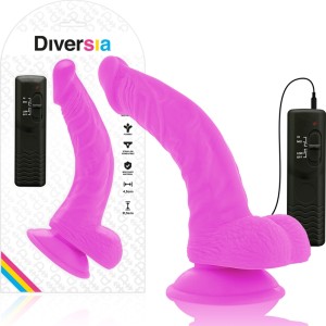 Diversia Elastīgs Vibrējošs Dildo 21,5 CM - violets