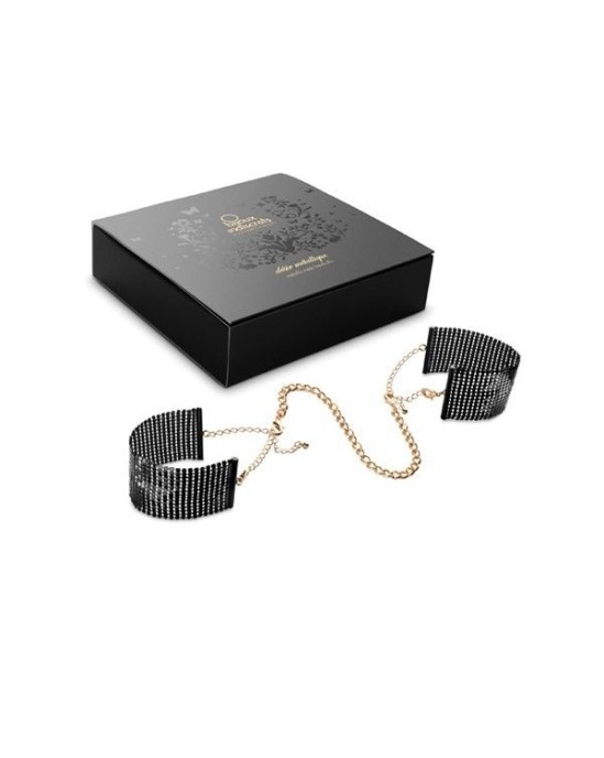 Bijoux Desire Metallique DESIR METALLIQUE BLACK METALLIC MESH HANDCUFFS