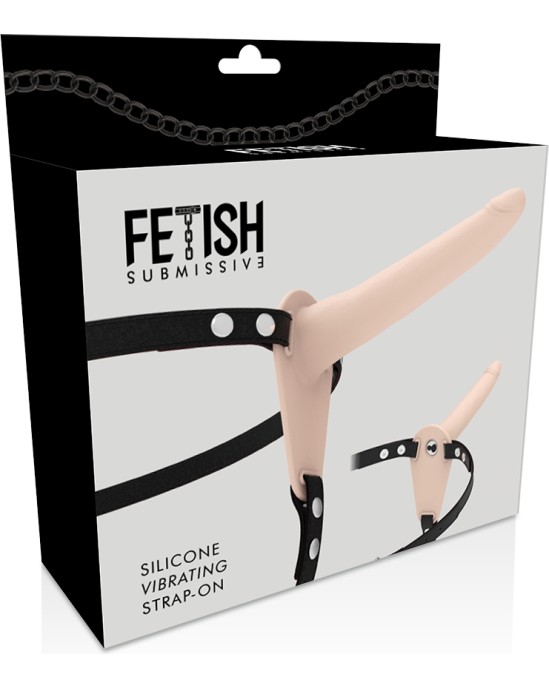 Fetish Submissive Harness FLESH SILICONE VIBRATOR 15 CM