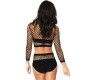 Leg Avenue Sets LEG AVENUE 2 PIECES SET NET LONG SLEEVED TOP AND HIGH WAISTED ONE SIZE