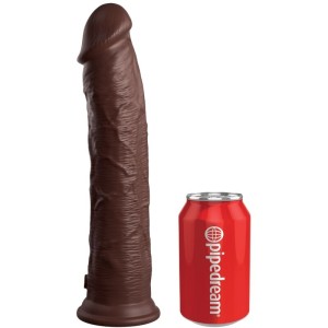 King Cock ELITE - REĀLISTS SILIKONA DILDO 28 CM BRŪNA