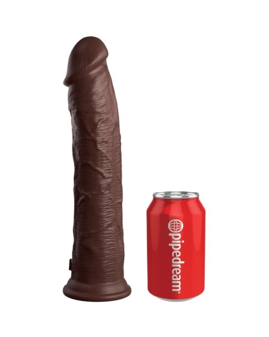 King Cock ELITE - REĀLISTS SILIKONA DILDO 28 CM BRŪNA